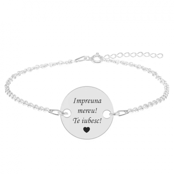 Bratara argint banut 16 mm - personalizata cu text